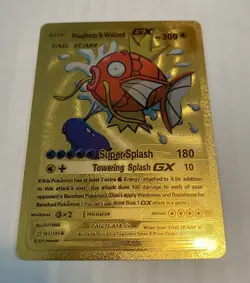 Magikarp & Wailord GX TAG TEAM, Gyrados V max Pokemon Gold Foil Fan Art Card - Image 2