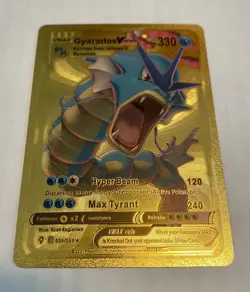 Magikarp & Wailord GX TAG TEAM, Gyrados V max Pokemon Gold Foil Fan Art Card - Image 3