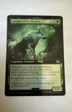 Torgal, A Fine Hound (Extended Art) Final Fantasy Foil MTG - Image 1
