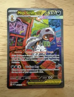 Pokemon TCG ASC: Mega Scrafty EX 285/217 Special Illustration Rare - Image 1