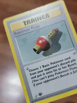 MP Pokemon Cards: Base Set 1st Edition Uncommon: Pokemon Flute 86/102 Trainer - Image 3
