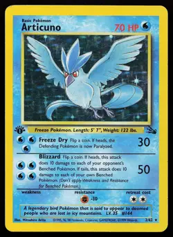 Articuno 2/62 1st Edition Holo Rare Fossil Pokemon Card - Image 1