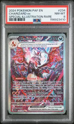 2024 POKEMON PAF EN-PALDEAN FATES SPECIAL ILLUSTRATION RARE CHARIZARD EX PSA 8 - Image 1