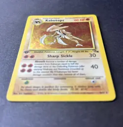 Pokemon Fossil - Kabutops 9/62 1st Edition Holo - Image 5
