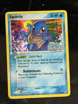 Pokemon Card EX Crystal Guardians squirtle Stamped Starter Crease 64/100 - Image 1
