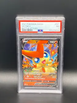 2021 Pokemon Victini V EX Battle Styles 021/163 PSA Near Mint 7 - Image 1