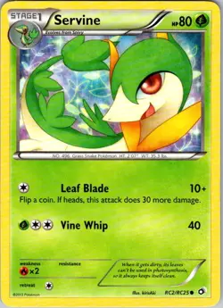 Servine RC2/RC25 Holo Legendary Treasures: Radiant Collection Pokemon Holo NM - Image 1