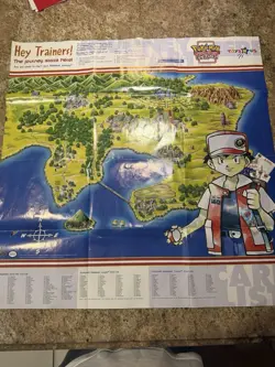 Pokemon Card Game POSTER & MAP ~ Arena Poster Vintage 1999 RARE Toys R Us - Image 1