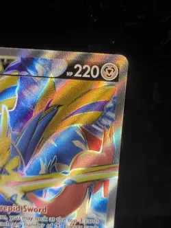 Pokemon TCG Zacian V SWSH Full Art Card 195/202 - Image 3