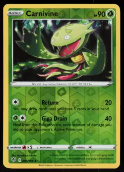 Carnivine 005/189 Uncommon Darkness Ablaze Pokemon Reverse Holo Lightly Played - Image 1