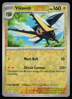 Vikavolt 056/162 Uncommon Temporal Forces Pokemon Reverse Holo Near Mint - Image 1
