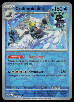 Crabominable 42/142 Uncommon Stellar Crown Pokemon Reverse Holo Near Mint - Image 1
