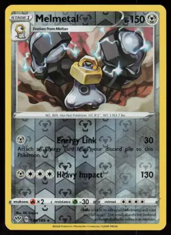 Melmetal 130/189 Rare Darkness Ablaze Pokemon Reverse Holo Lightly Played - Image 1