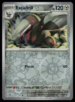 Excadrill 147/197 Uncommon Obsidian Flames Pokemon Reverse Holo Near Mint - Image 1