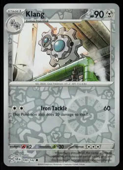 Klang 100/142 Common Stellar Crown Pokemon Reverse Holo Near Mint - Image 1
