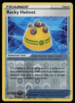 Rocky Helmet 159/185 Uncommon Vivid Voltage Pokemon Reverse Holo Lightly Played - Image 1