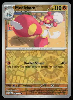 Medicham 79/142 Common Stellar Crown Pokemon Reverse Holo Near Mint - Image 1