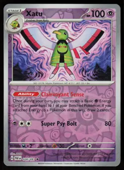 Xatu 026/091 Rare Paldean Fates Pokemon Reverse Holo Near Mint - Image 1