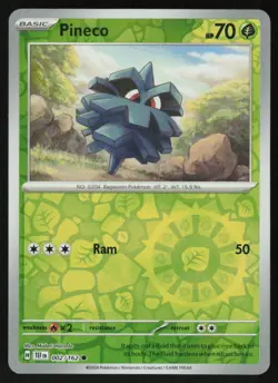 Pineco 002/162 Common Temporal Forces Pokemon Reverse Holo Near Mint - Image 1