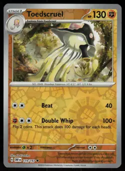 Toedscruel 119/197 Uncommon Obsidian Flames Pokemon Reverse Holo Near Mint - Image 1