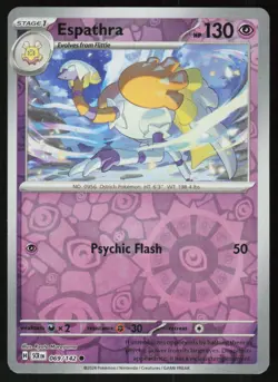 Espathra 69/142 Common Stellar Crown Pokemon Reverse Holo Near Mint - Image 1