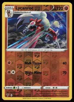 Lycanroc 095/185 Rare Vivid Voltage Pokemon Reverse Holo Lightly Played - Image 1