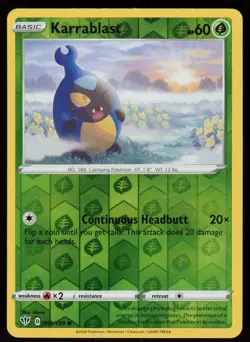 Karrablast 008/189 Common Darkness Ablaze Pokemon Reverse Holo Lightly Played - Image 1