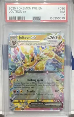 Pokemon Jolteon ex 030/131 SV Prismatic Evolutions Holo EN PSA 7 - Image 1