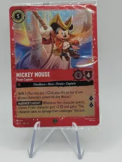 Mickey Mouse Pirate Captain - Disney Lorcana Foil Promo 18/P2 SEALED B - Image 1