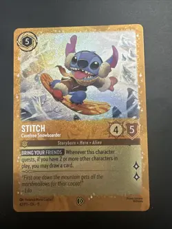 Stitch - Carefree Snowboarder 42 Disney Lorcana Promo Cards Holo - Image 1