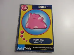 Ditto PokeTrivia Burger King Pokemon Card NM - Image 1