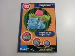 Ivysaur PokeTrivia Burger King Pokemon Card NM - Image 1