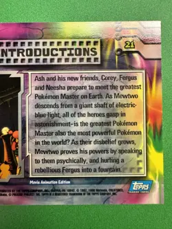 Pokemon - 1998 Topps The First Movie - Introductions #21 - MEWTWO Holo Foil NM - Image 5