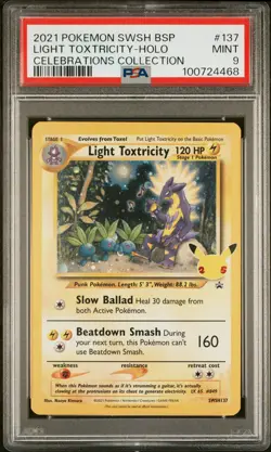 2021 POKEMON SWSH BLACK STAR PROMO #137 LIGHT TOXTRICITY-HOLO PSA 9 - Image 1
