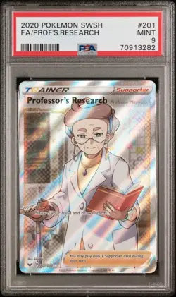 2020 Pokemon SWSH Sword & Shield Full Art Professor’s Research #201 PSA 9 - Image 1