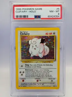 Pokemon TCG Wizards Base Set Clefairy 5/102 Holo Rare 1999 ENG PSA 8 - Image 1