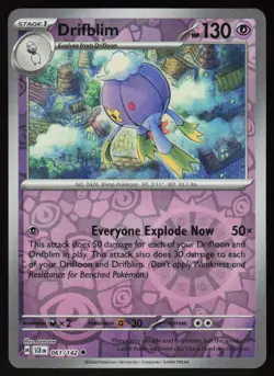 Drifblim 61/142 Uncommon Stellar Crown Pokemon Reverse Holo Near Mint - Image 1