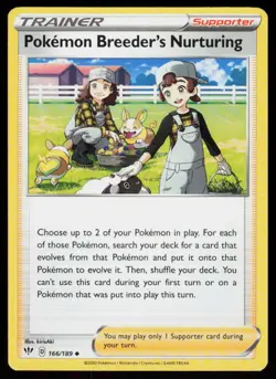 Pokemon Breeder's Nurturing 166/189 Uncommon Darkness Ablaze Pokemon Near Mint - Image 1