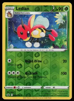 Ledian 005/198 Uncommon Chilling Reign Pokemon Reverse Holo Lightly Played - Image 1