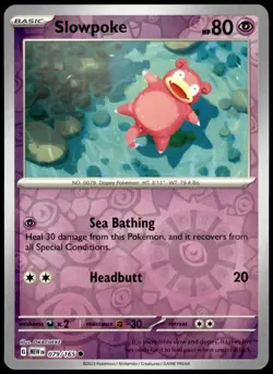 Slowpoke 079/165 Common 151 Pokemon Reverse Holo Near Mint - Image 1