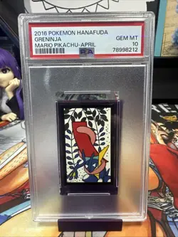 PSA 10 Mario Pikachu Hanafuda Greninja April Japanese Pokemon 2016 - Image 1