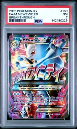Graded Pokemon - M Mewtwo EX (160/162) XY Breakthrough PSA 7 - Image 1