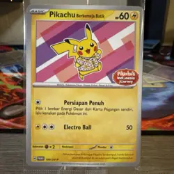 Pokemon Pikachu Berkemeja Batik Flower Pink 190/SV-P Indonesia Promo Sealed - Image 2