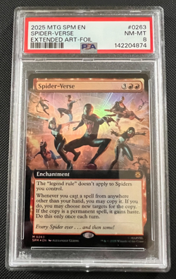 MTG Marvel Spider-man Spider-Verse (Foil) Mythic Enchantment SPM 0263 PSA8 - Image 1