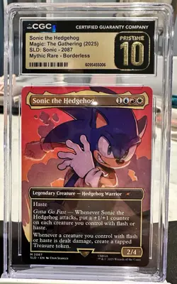 MTG Sonic the Hedgehog Mythic Rare - Boaderless CGC PRISTINE 10 Pop 5 🔥🔥 - Image 1