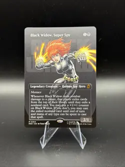MTG Marvel Super Heroes BLACK WIDOW, SUPER SPY Borderless Mythic #364 - Image 1