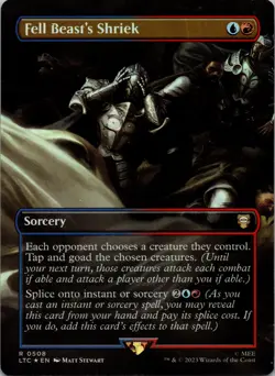 MTG FOIL Fell Beast's Shriek Borderless - The Lord of the Rings Commander LP - Image 1