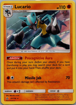 Lucario - 67/156 - Holo Rare - Ultra Prism - NM/M - Image 1