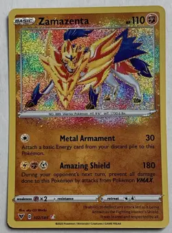 Pokemon Vivid Voltage Zamazenta 102/185 Amazing Rare Holo NM - Image 1