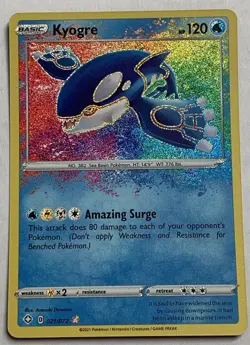 Pokemon Shining Fates Kyogre 021/072 Amazing Rare Holo NM - Image 1